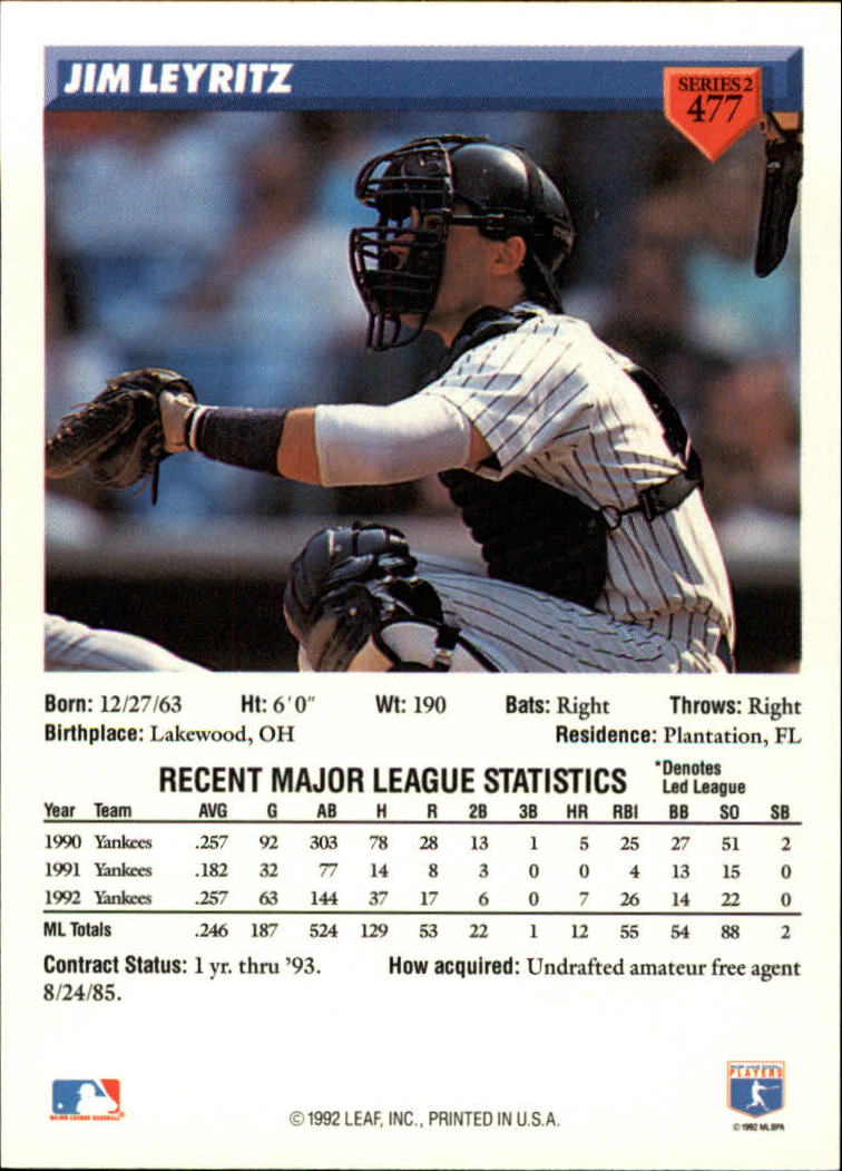 B1980- 1993 Donruss Baseball Cards 251-500 +Rookies -You Pick- 15+ FREE US SHIP - Picture 443 of 485