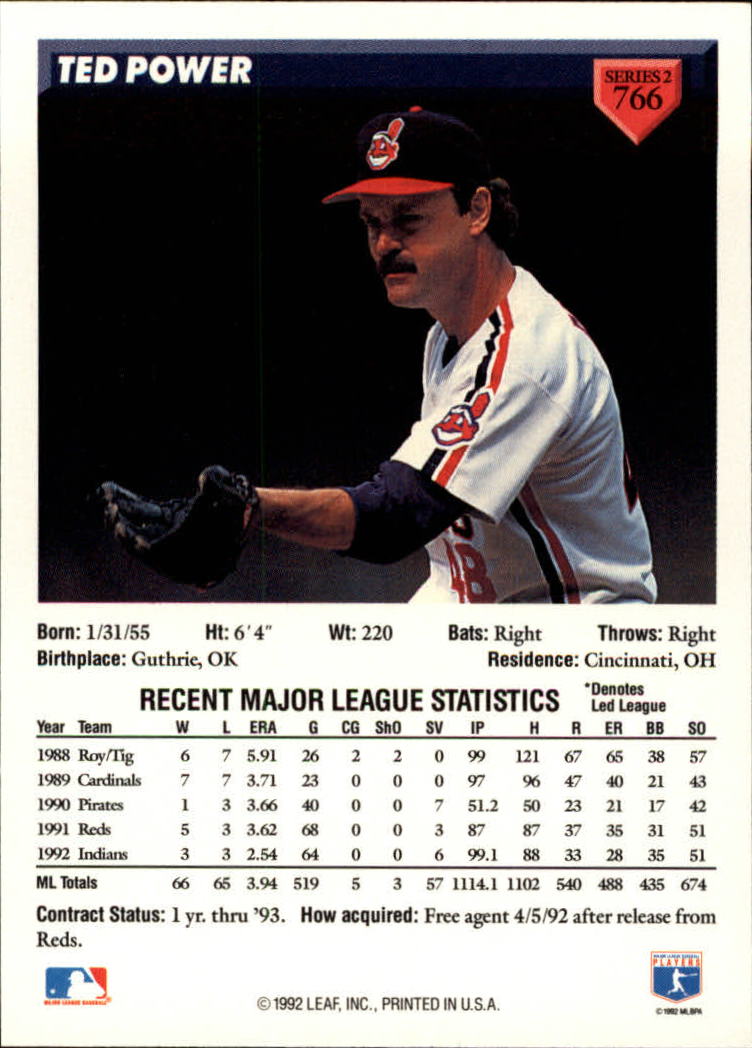 1993 Donruss #766 Ted Power back image
