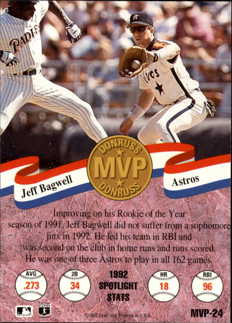 1993 Donruss MVPs #24 Jeff Bagwell back image