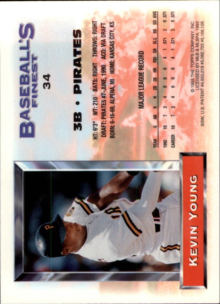 1993 Finest #34 Kevin Young back image