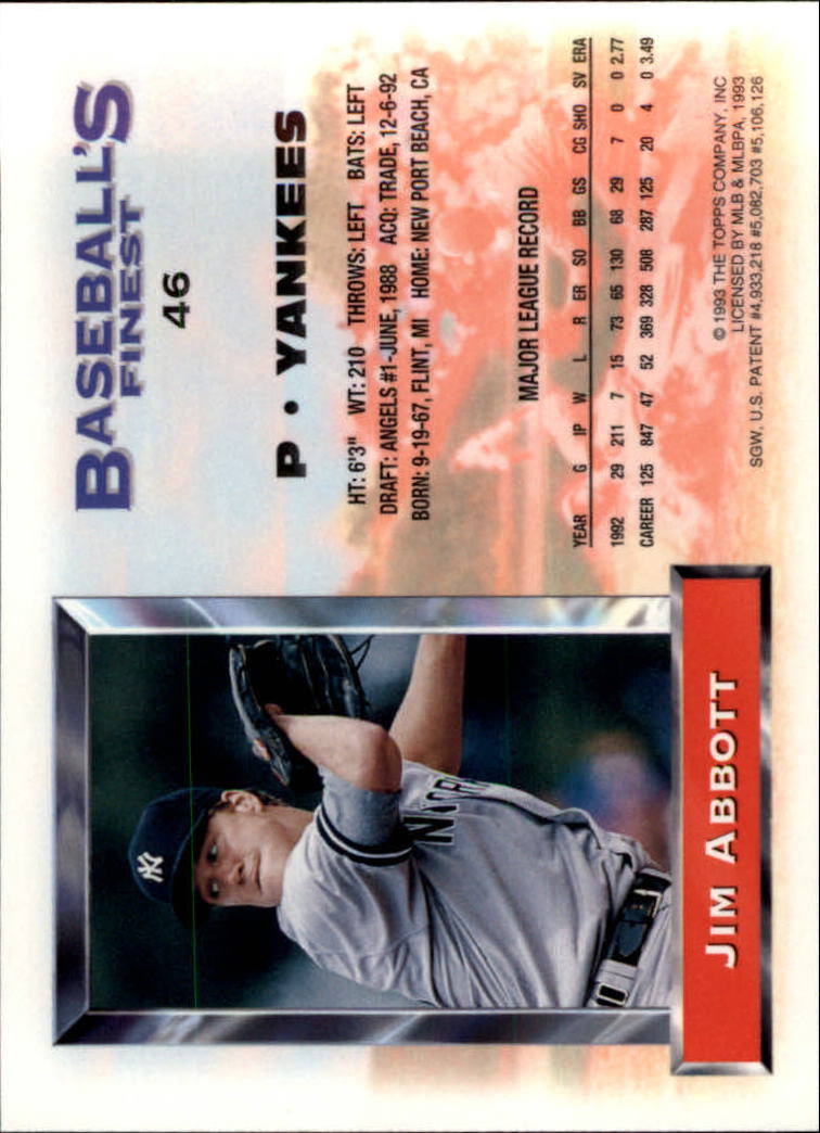A6559- 1993 Feinstes Baseball Card # S 1-199 + Rookies -du Pick- 15 + Kostenlose - Bild 75 von 351