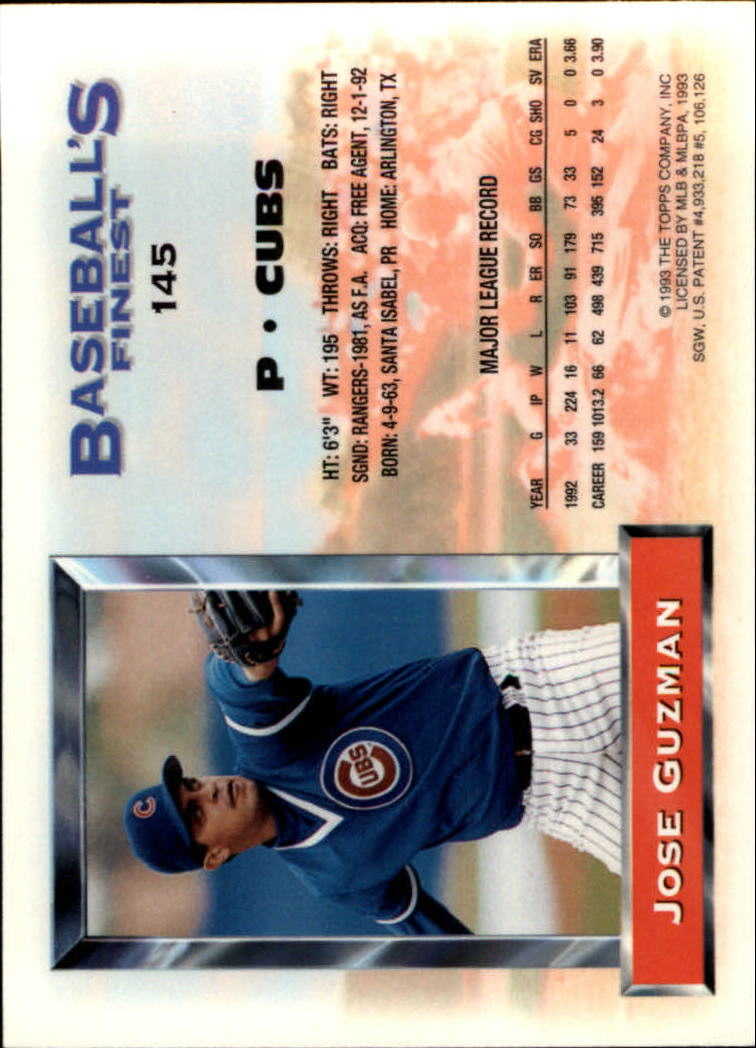 A6559- 1993 Feinstes Baseball Card # S 1-199 + Rookies -du Pick- 15 + Kostenlose - Bild 243 von 351