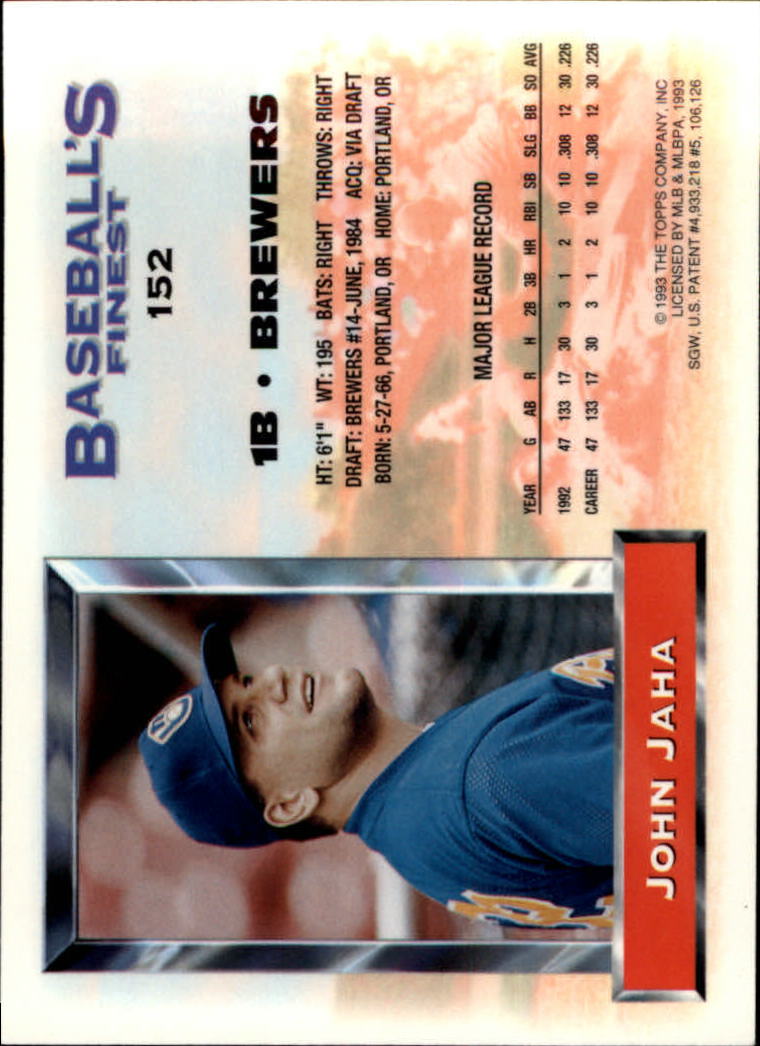 A6559- 1993 Feinstes Baseball Card # S 1-199 + Rookies -du Pick- 15 + Kostenlose - Bild 257 von 351