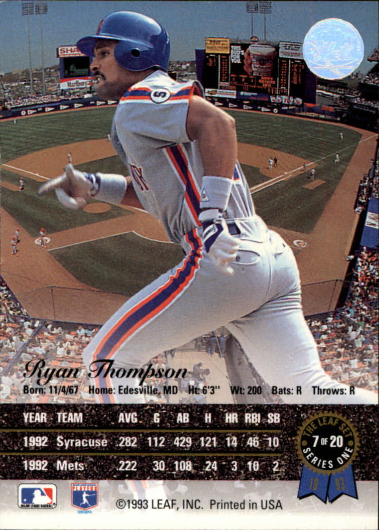 1993 Leaf Gold Rookies #R7 Ryan Thompson back image