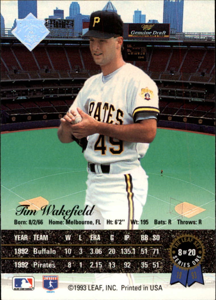 1993 Leaf Gold Rookies #R8 Tim Wakefield back image
