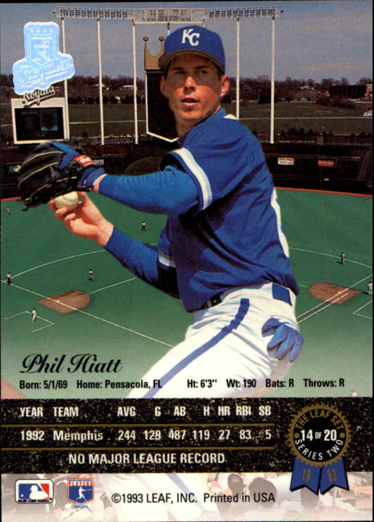 1993 Leaf Gold Rookies #R14 Phil Hiatt back image