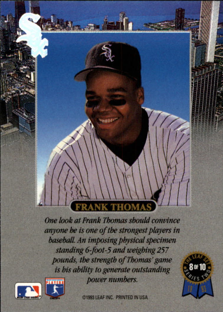 1993 Leaf Thomas #8 Frank Thomas/Strength back image