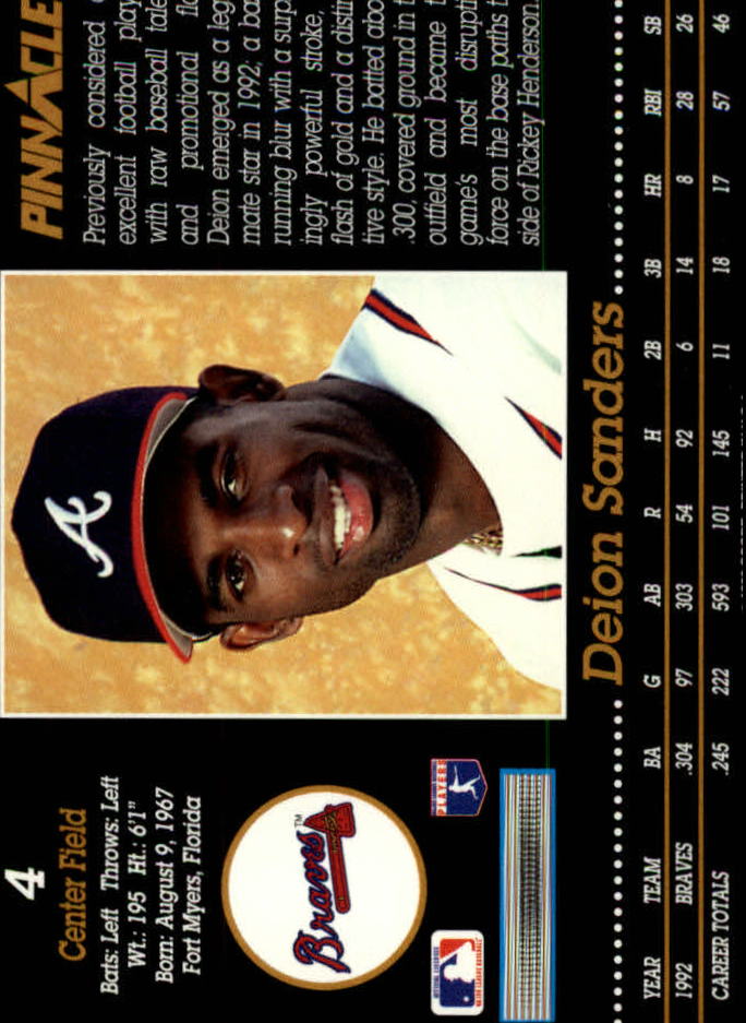 1993 Leaf Baseball Card #222 Deion Sanders