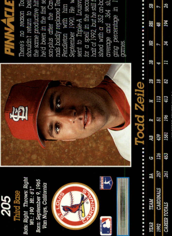 1993 Pinnacle (Score) Baseball "Main Set" Base Cards #201 to #400 - Picture 11 of 401