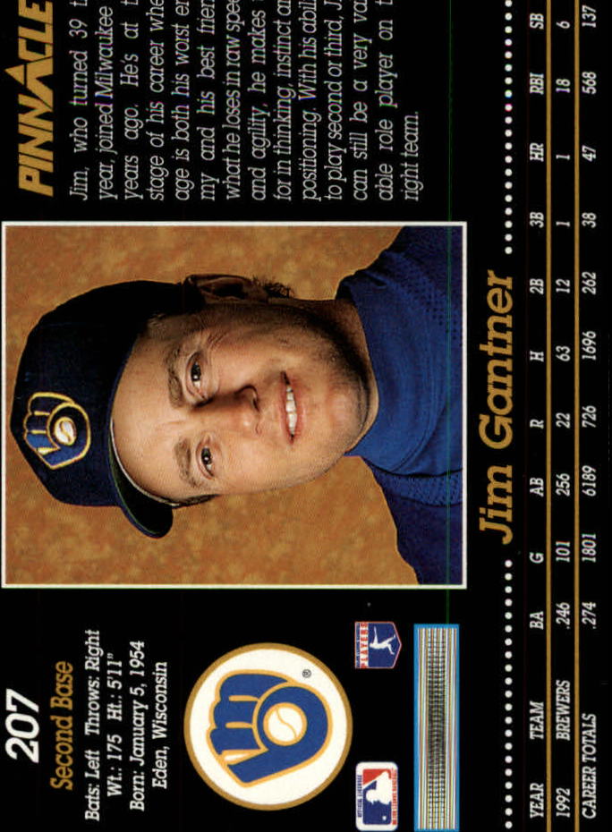1993 Pinnacle (Score) Baseball "Main Set" Base Cards #201 to #400 - Picture 15 of 401