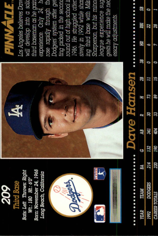 1993 Pinnacle (Score) Baseball "Main Set" Base Cards #201 to #400 - Picture 19 of 401