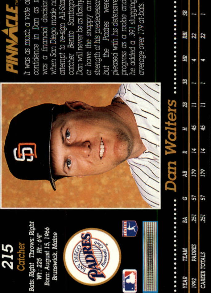 1993 Pinnacle (Score) Baseball "Main Set" Base Cards #201 to #400 - Picture 31 of 401
