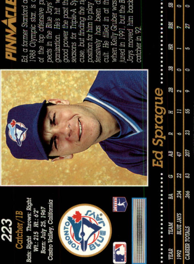 1993 Pinnacle (Score) Baseball "Main Set" Base Cards #201 to #400 - Picture 47 of 401