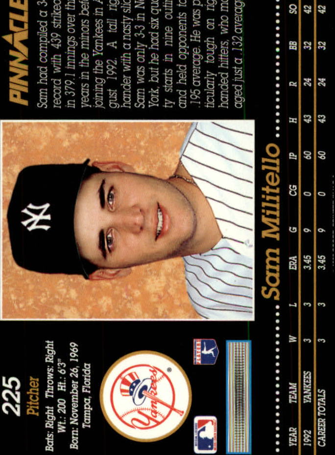 1993 Pinnacle (Score) Baseball "Main Set" Base Cards #201 to #400 - Picture 51 of 401