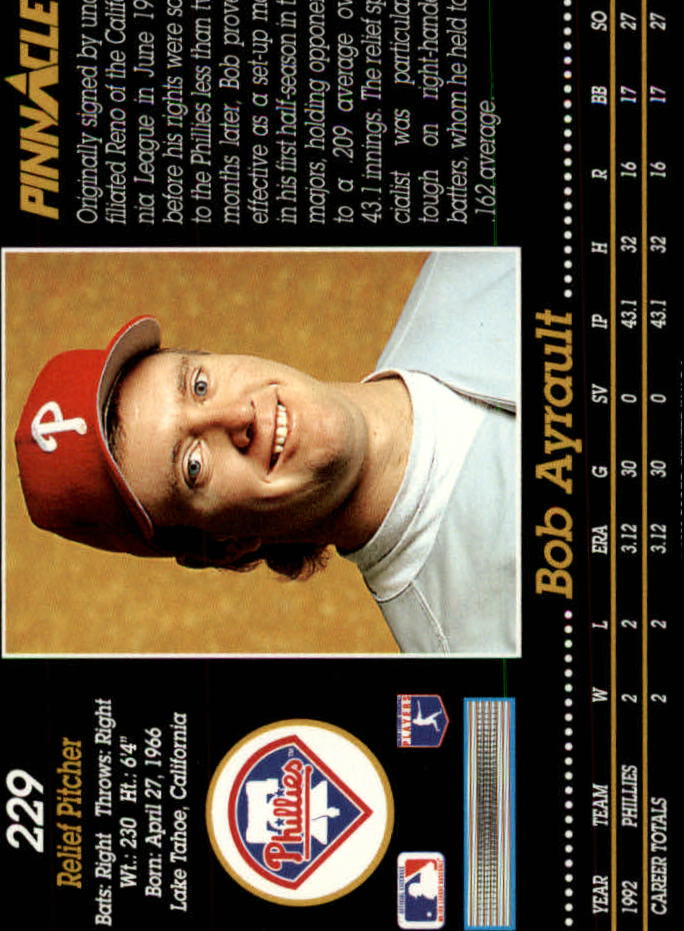 1993 Pinnacle (Score) Baseball "Main Set" Base Cards #201 to #400 - Picture 59 of 401
