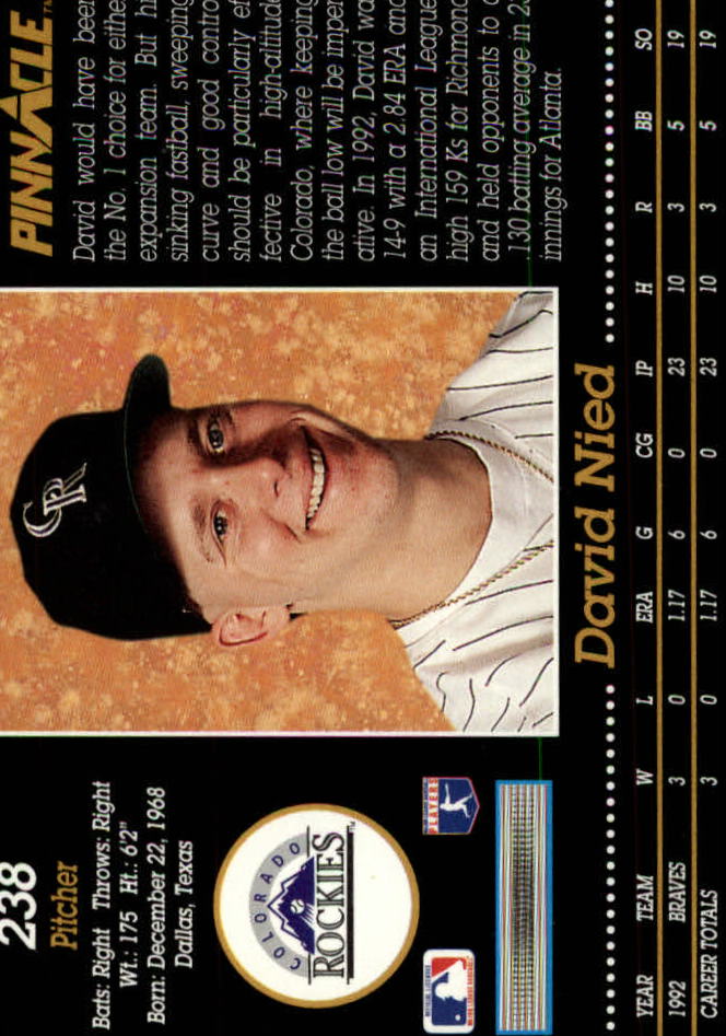 1993 Pinnacle (Score) Baseball "Main Set" Base Cards #201 to #400 - Picture 77 of 401
