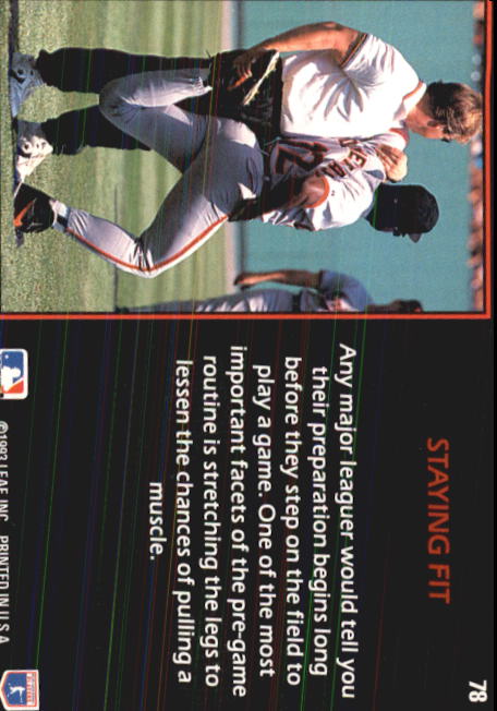 1993 Triple Play #78 Staying Fit back image