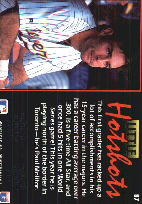 1993 Triple Play #97 Paul Molitor LH back image