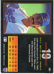 1993 Triple Play #221 Juan Gonzalez back image