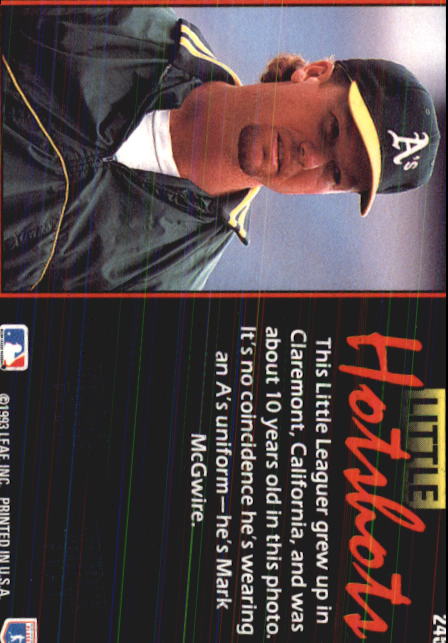 1993 Triple Play #245 Mark McGwire LH back image