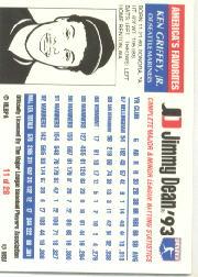 1993 Jimmy Dean #11 Ken Griffey Jr. back image