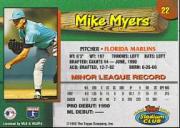 1993 Marlins Stadium Club #22 Mike Myers back image