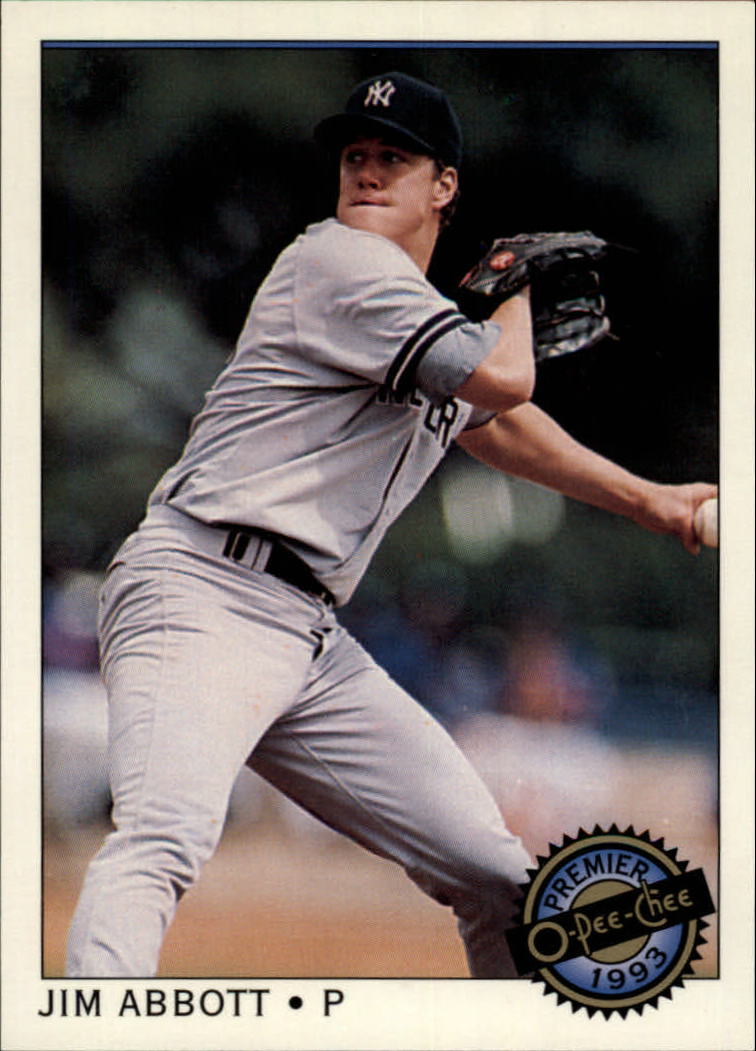 1993 O-Pee-Chee #1 Jim Abbott/Now with Yankees/12/6/92 - NM-MT - Southpaw  Cards