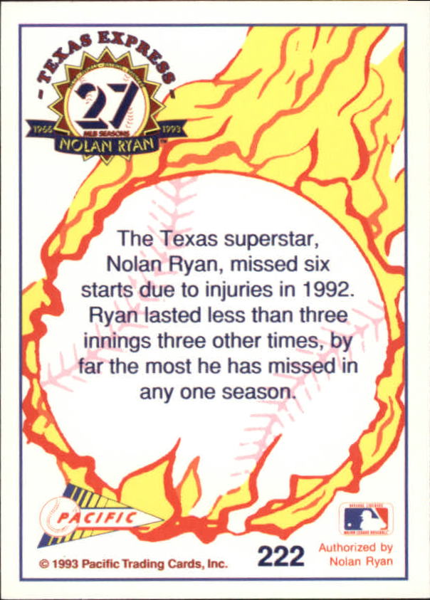 B0694- 1993 Pacific Ryan Nolan 27th Season BB 1-250 -You Pick- 15+ FREE US SHIP - Picture 434 of 488