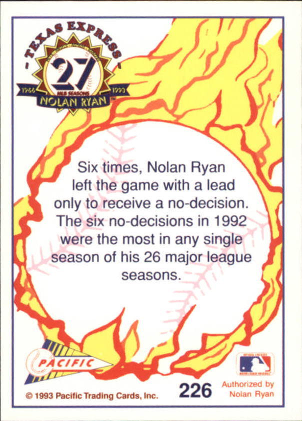 B0694- 1993 Pacific Ryan Nolan 27th Season BB 1-250 -You Pick- 15+ FREE US SHIP - Picture 442 of 488