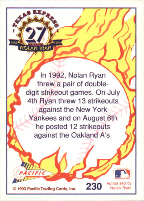 B0694- 1993 Pacific Ryan Nolan 27th Season BB 1-250 -You Pick- 15+ FREE US SHIP - Picture 450 of 488