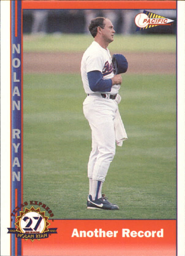 Nolan Ryan 1993 Pacific Ryan 27th Season #221 Texas Rangers