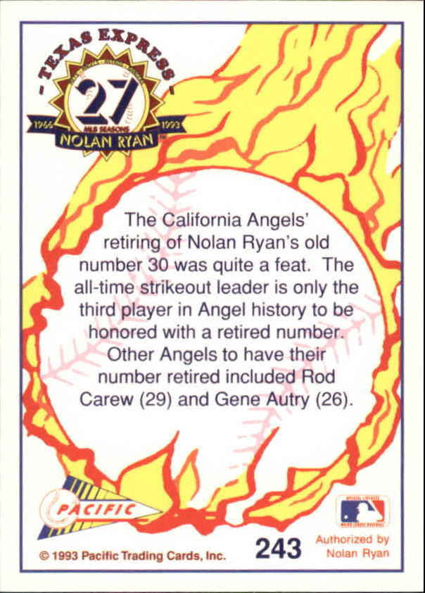 B0694- 1993 Pacific Ryan Nolan 27th Season BB 1-250 -You Pick- 15+ FREE US SHIP - Picture 476 of 488