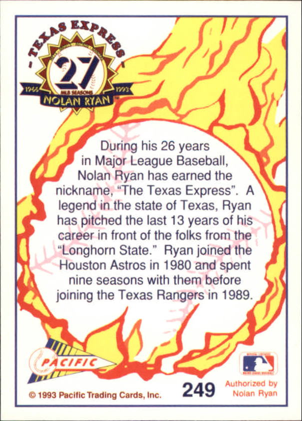 B0694- 1993 Pacific Ryan Nolan 27th Season BB 1-250 -You Pick- 15+ FREE US SHIP - Picture 486 of 488