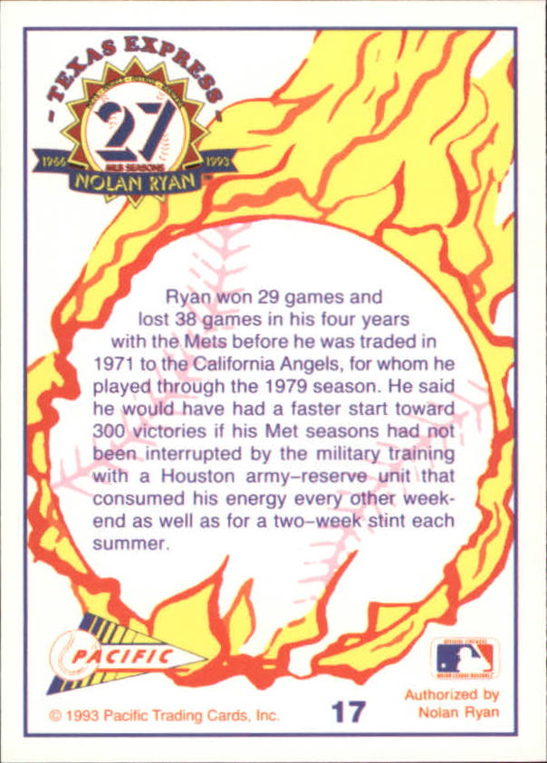 B0694- 1993 Pacific Ryan Nolan 27th Season BB 1-250 -You Pick- 15+ FREE US SHIP - Picture 33 of 488