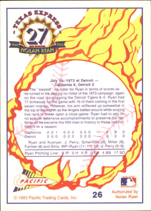 B0694- 1993 Pacific Ryan Nolan 27th Season BB 1-250 -You Pick- 15+ FREE US SHIP - Picture 51 of 488
