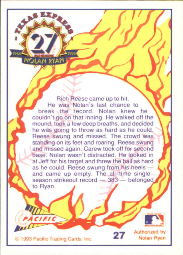 B0694- 1993 Pacific Ryan Nolan 27th Season BB 1-250 -You Pick- 15+ FREE US SHIP - Picture 53 of 488