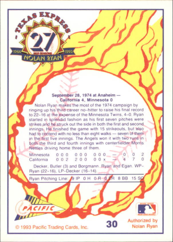 B0694- 1993 Pacific Ryan Nolan 27th Season BB 1-250 -You Pick- 15+ FREE US SHIP - Picture 59 of 488