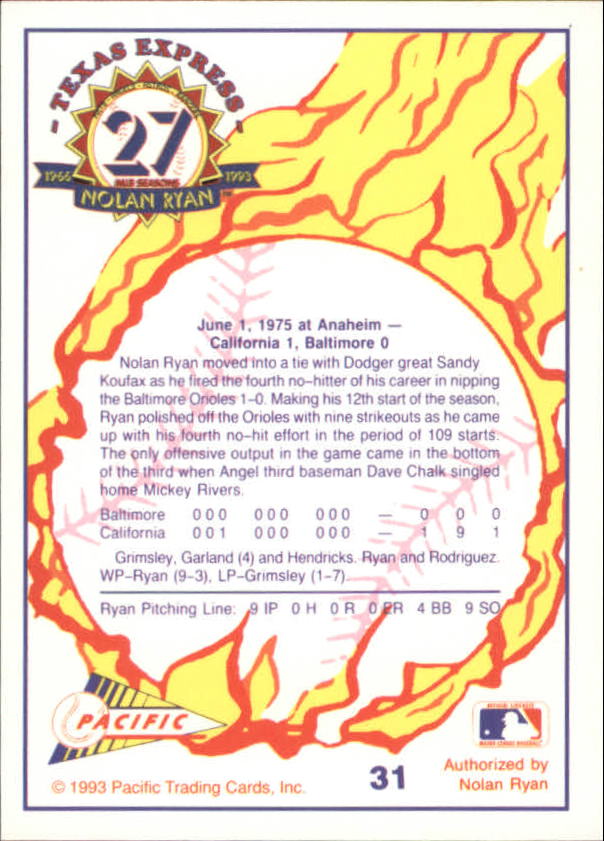 B0694- 1993 Pacific Ryan Nolan 27th Season BB 1-250 -You Pick- 15+ FREE US SHIP - Picture 61 of 488