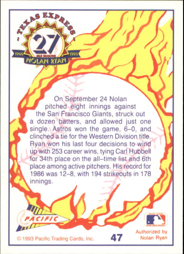 B0694- 1993 Pacific Ryan Nolan 27th Season BB 1-250 -You Pick- 15+ FREE US SHIP - Picture 93 of 488
