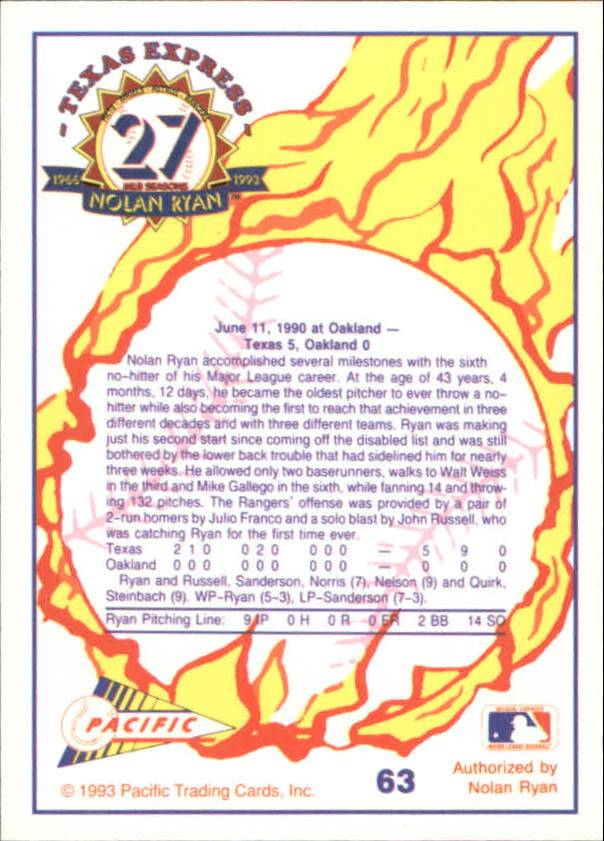 B0694- 1993 Pacific Ryan Nolan 27th Season BB 1-250 -You Pick- 15+ FREE US SHIP - Picture 125 of 488