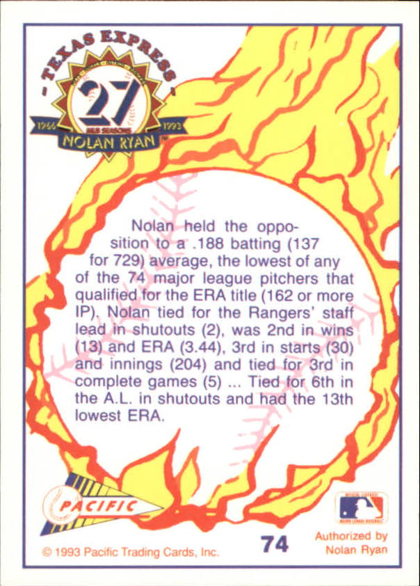 B0694- 1993 Pacific Ryan Nolan 27th Season BB 1-250 -You Pick- 15+ FREE US SHIP - Picture 147 of 488