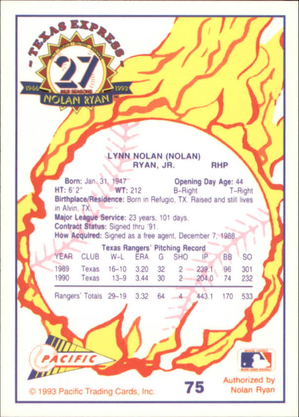 B0694- 1993 Pacific Ryan Nolan 27th Season BB 1-250 -You Pick- 15+ FREE US SHIP - Picture 149 of 488