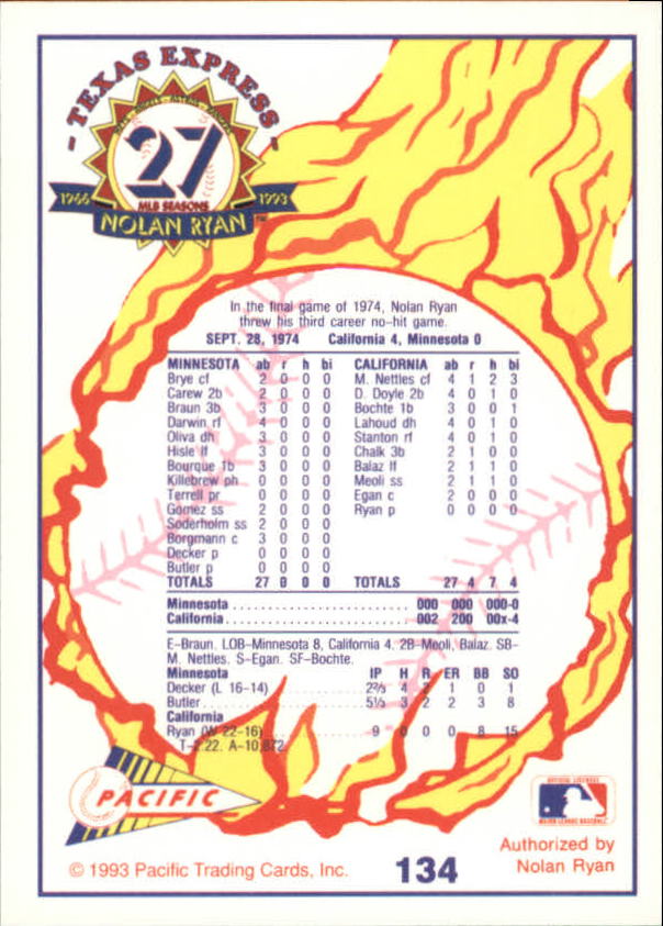 B0694- 1993 Pacific Ryan Nolan 27th Season BB 1-250 -You Pick- 15+ FREE US SHIP - Picture 262 of 488