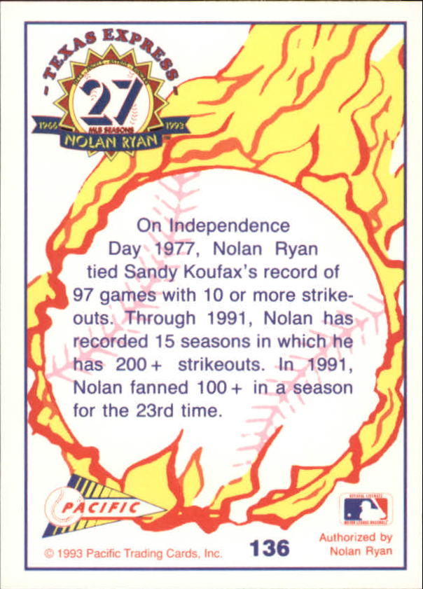 B0694- 1993 Pacific Ryan Nolan 27th Season BB 1-250 -You Pick- 15+ FREE US SHIP - Picture 266 of 488