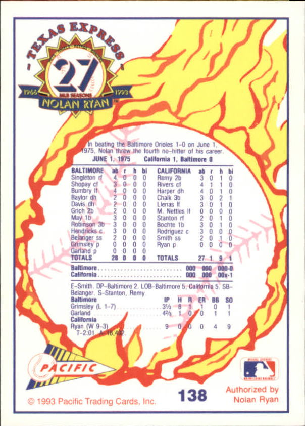 B0694- 1993 Pacific Ryan Nolan 27th Season BB 1-250 -You Pick- 15+ FREE US SHIP - Picture 270 of 488