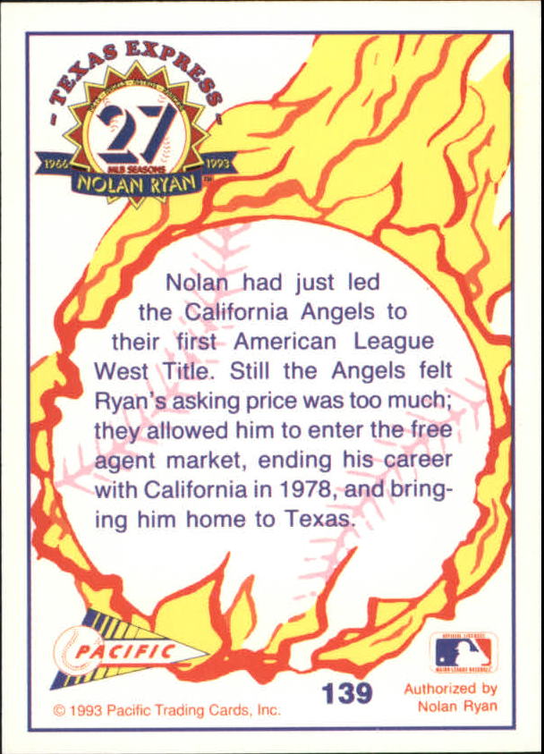 B0694- 1993 Pacific Ryan Nolan 27th Season BB 1-250 -You Pick- 15+ FREE US SHIP - Picture 272 of 488