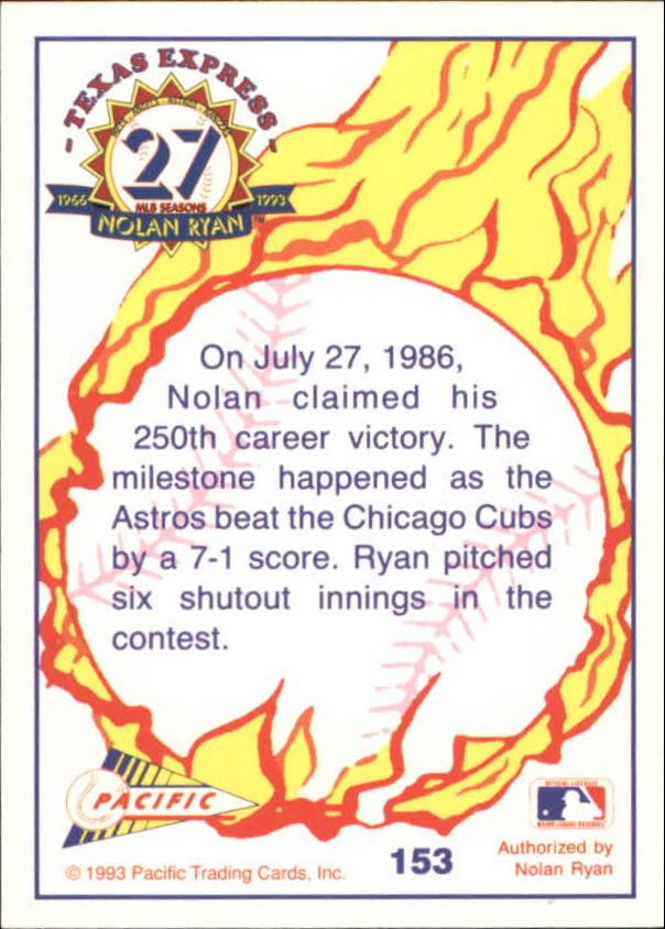 B0694- 1993 Pacific Ryan Nolan 27th Season BB 1-250 -You Pick- 15+ FREE US SHIP - Picture 300 of 488