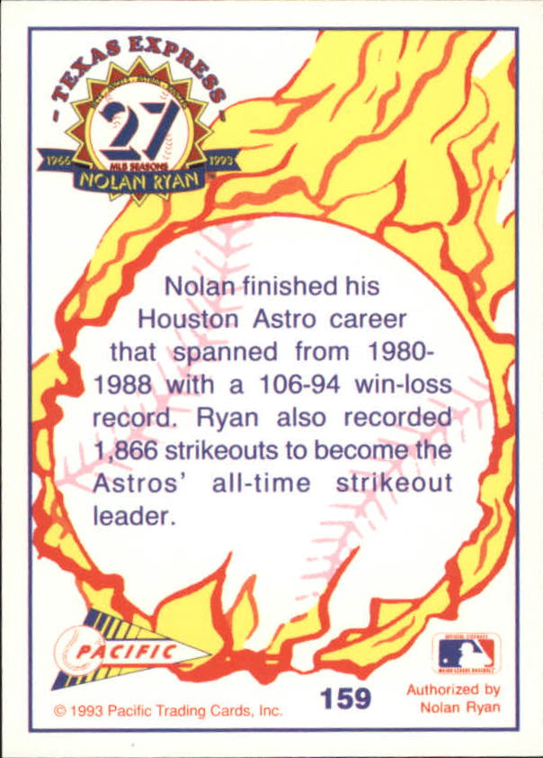 B0694- 1993 Pacific Ryan Nolan 27th Season BB 1-250 -You Pick- 15+ FREE US SHIP - Picture 312 of 488