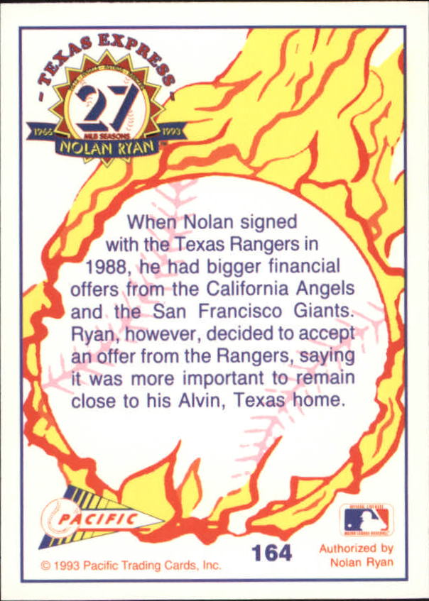 B0694- 1993 Pacific Ryan Nolan 27th Season BB 1-250 -You Pick- 15+ FREE US SHIP - Picture 322 of 488