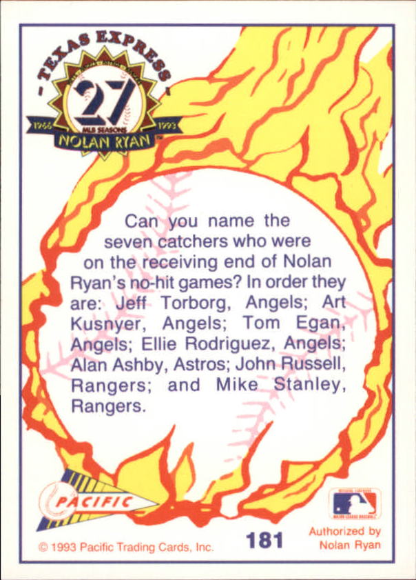 B0694- 1993 Pacific Ryan Nolan 27th Season BB 1-250 -You Pick- 15+ FREE US SHIP - Picture 356 of 488